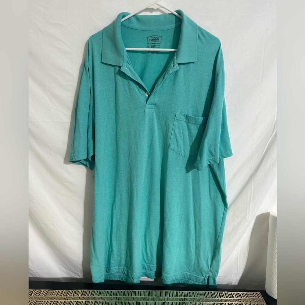 2XLT Foundry Mint Sea foam Blue Green Polo Golf Shirt‎ Big & Tall